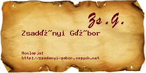 Zsadányi Gábor névjegykártya